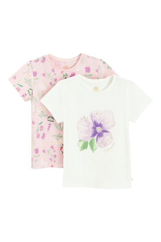 2 t-shirts -  Blanc et rose poudré