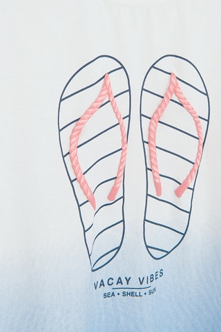 T-shirt dip and dye et jupe -  Blanc et ciel