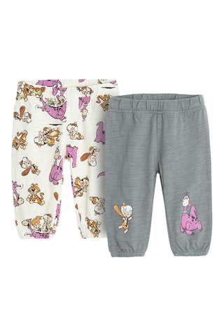 2 pantalons les Pierrafeu -  Blanc et gris foncé