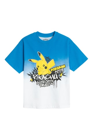 T-shirt dip and dye Pickachu Pokemon - Blanc