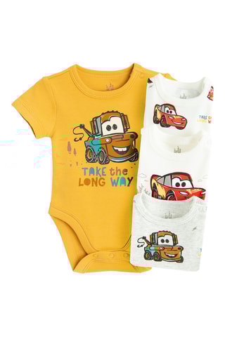 4 bodys Flash McQueen Cars Disney Pixar -  Blanc et jaune