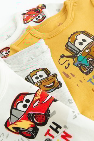 4 bodys Flash McQueen Cars Disney Pixar -  Blanc et jaune