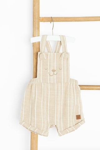 T-shirt et salopette -  Blanc et marron