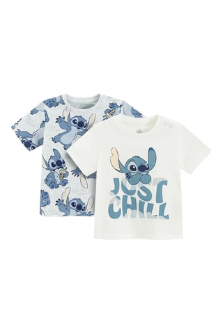 2 t-shirts Stitch Lilo et Stitch Disney - Blanc et gris