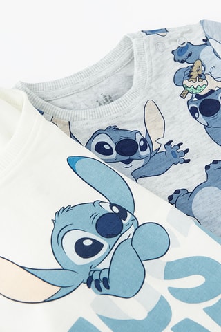 2 t-shirts Stitch Lilo et Stitch Disney - Blanc et gris