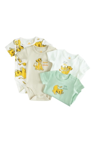 4 bodys Simba Le Roi Lion Disney - Blanc et vert d’eau