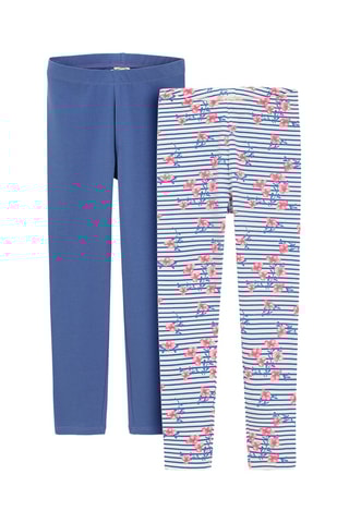 2 leggings - Bleu marine et blanc