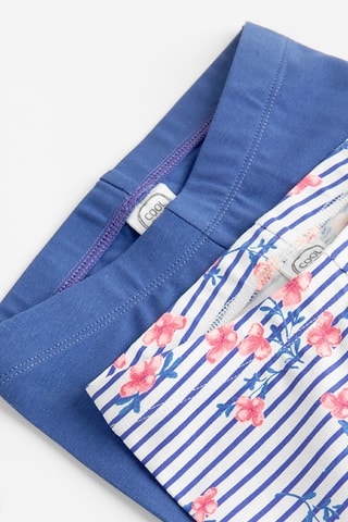 2 leggings - Bleu marine et blanc