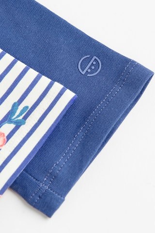 2 leggings - Bleu marine et blanc