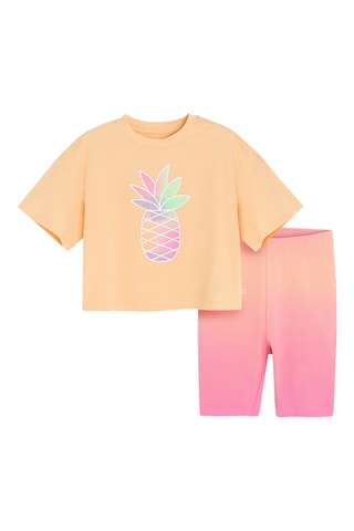 T-shirt et cycliste - Orange et rose