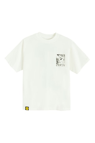 T-shirt Pikachu Pokemon - Blanc
