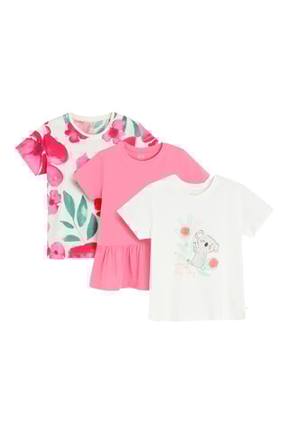 2 t-shirts et 1 robe t-shirt - Rose et écru