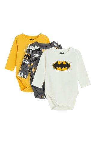 3 bodys Batman La ligue des justiciers DC Comics - Ecru et jaune