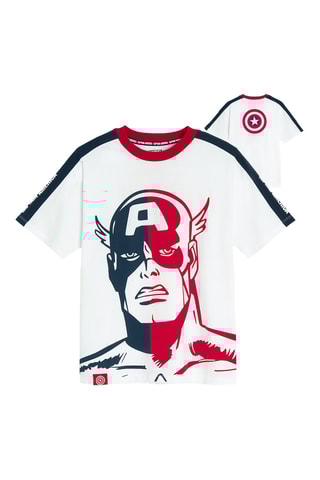 T-shirt Captain America Avengers Marvel - Blanc