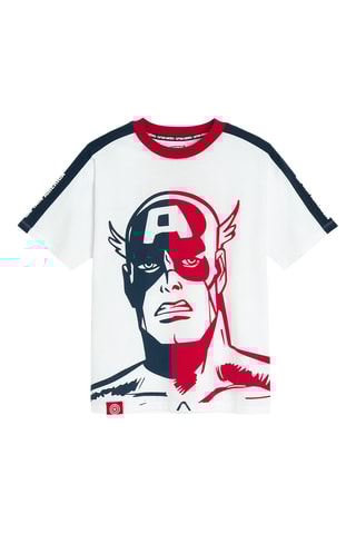 T-shirt Captain America Avengers Marvel - Blanc