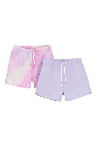 2 shorts - Mauve et rose