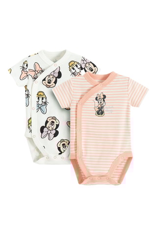 2 bodys Minnie et Daisy Disney - Blanc et saumon