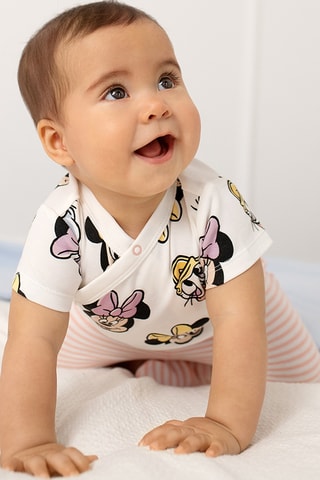 2 bodys Minnie et Daisy Disney - Blanc et saumon