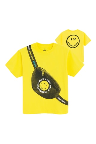 T-shirt Smiley - Jaune et anthracite