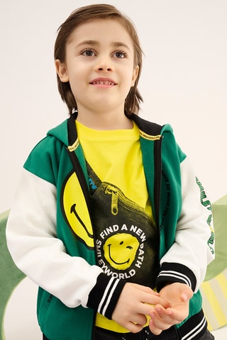 T-shirt Smiley - Jaune et anthracite