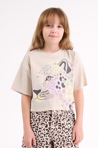 T-shirt - Beige et anthracite