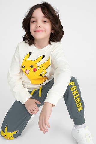 Sweat Pikachu Pokémon - Blanc et jaune