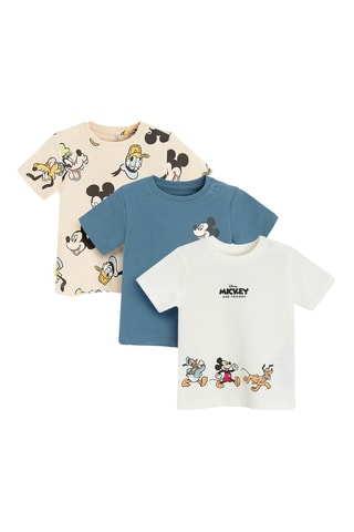 3 t-shirts Disney - Blanc et bleu cobalt