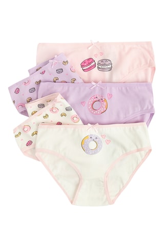 5 culottes - Violet clair et rose poudré