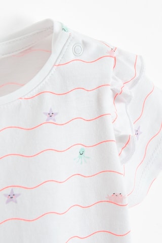 Blouse - Ecru et orange