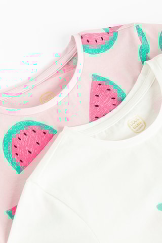 2 t-shirts - Rose poudré et blanc