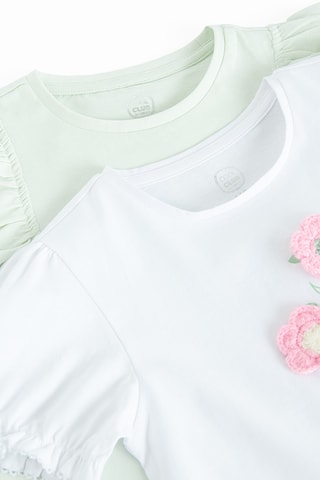 2 t-shirts - Blanc et vert clair