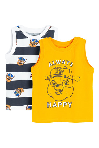 2 débardeurs Chase et Ruben Pat’ Patrouille - Jaune et blanc
