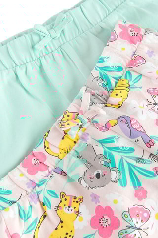 2 shorts - Vert clair et rose poudré