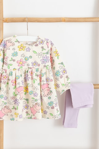 Robe et legging Peppa Pig - Ecru et mauve