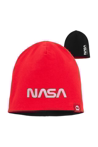 Bonnet réversible NASA - Rouge et noir