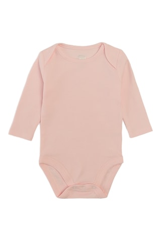 5 bodys en coton biologique - Rose et blanc