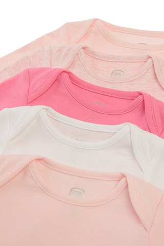 5 bodys en coton biologique - Rose et blanc