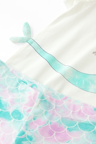 T-shirt et legging - Blanc et turquoise