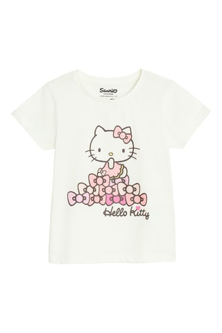 2 t-shirts Hello Kitty Sanrio - Blanc et rose