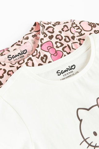 2 t-shirts Hello Kitty Sanrio - Blanc et rose