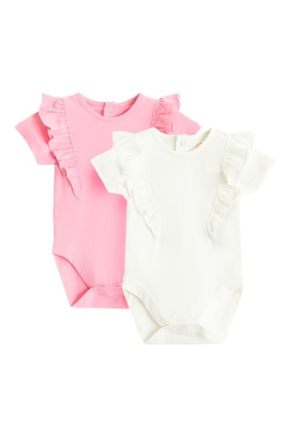 2 bodys - Rose et blanc