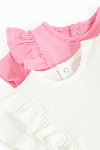 2 bodys - Rose et blanc