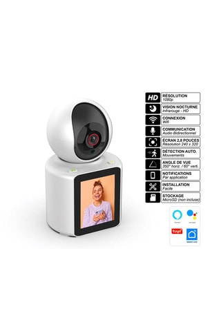 Caméra de surveillance Eko - 1080p - Wifi - Écran 2,4 pouces