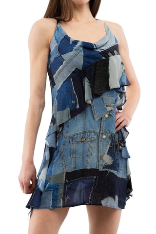 Robe patineuse - Blanc, noir et bleu