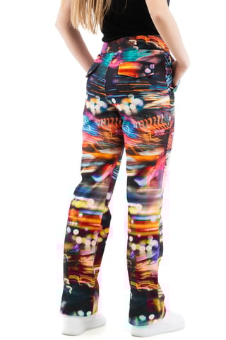 Pantalon droit - Blanc, noir et bleu