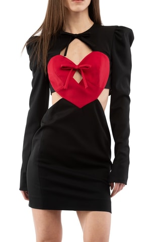 Vestido recto - Negro y rojo