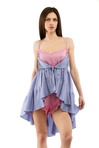 Mono con volantes - Violeta y rosa