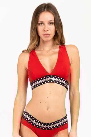 Sujetador deportivo - Blanco, negro y rojo