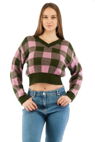 Jersey corto de lana, alpaca y cachemir - Rosa