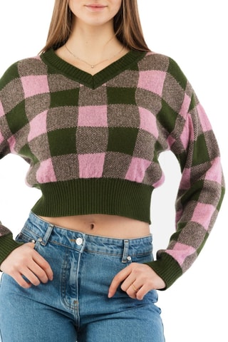 Jersey corto de lana, alpaca y cachemir - Rosa